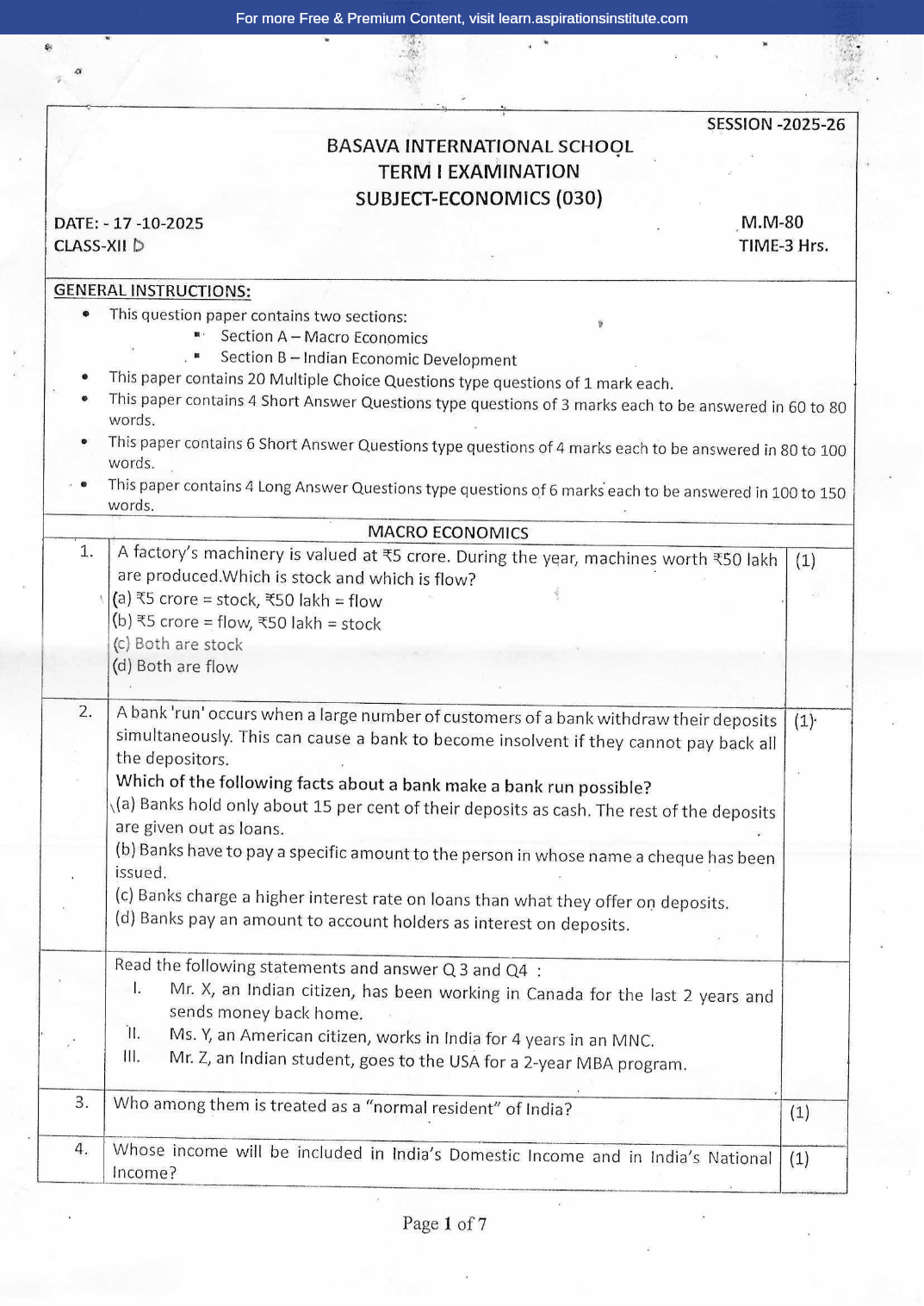 Preview page 1 of 12_Eco_HY Paper_Basava Intl. School_2025-26