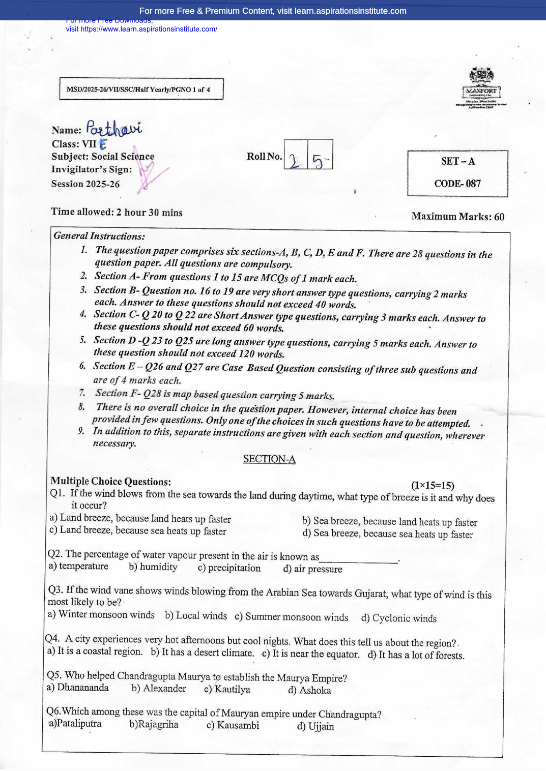 Preview page 1 of 7_SST_HY Paper_Maxfort School_2025-26