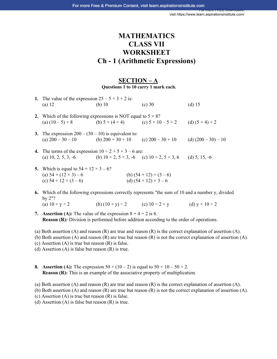 Preview page 1 of 7_Maths_A.P. Paper_Prudence School