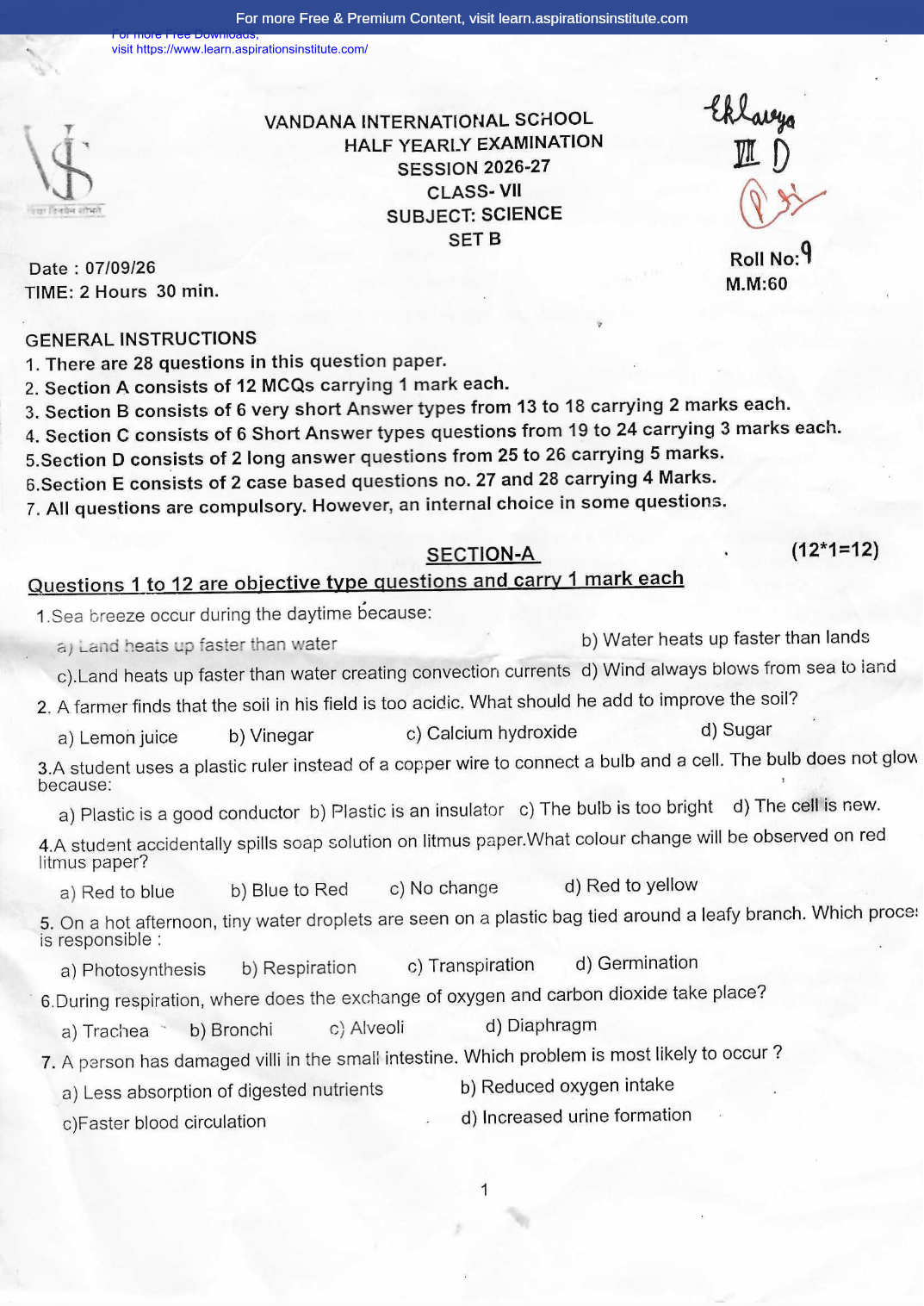Preview page 1 of 7_Sci_HY Paper_Vandana Intl School_2026-27