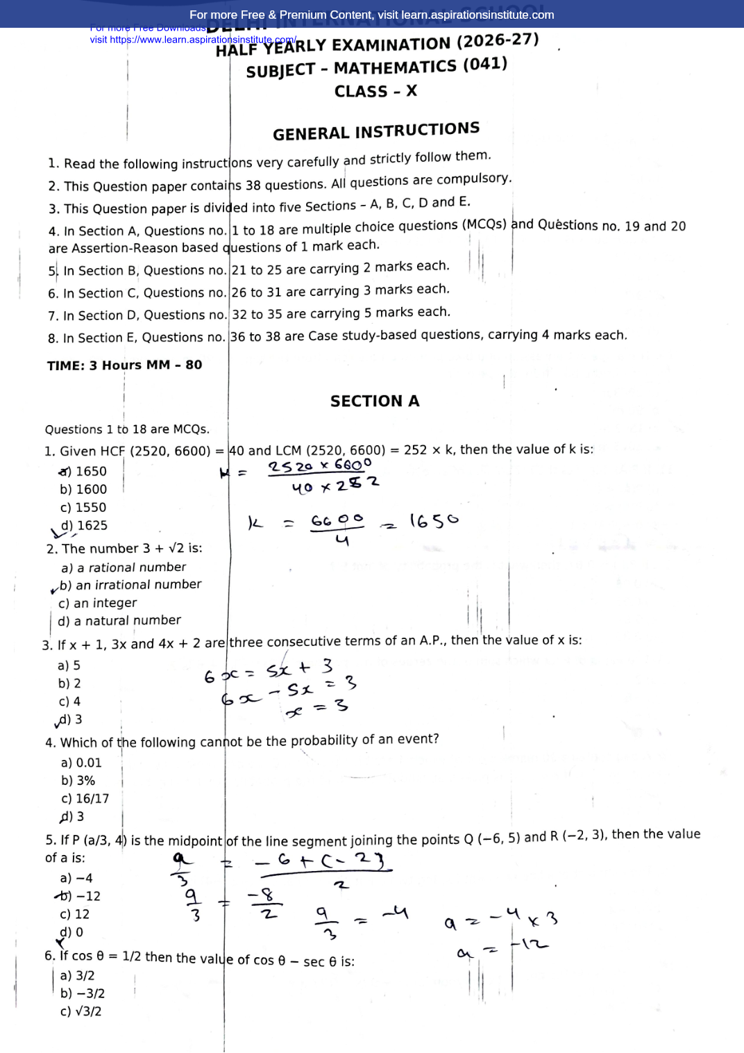 Preview page 1 of 10_Maths_HY Paper_Delhi Intl School_2026-27