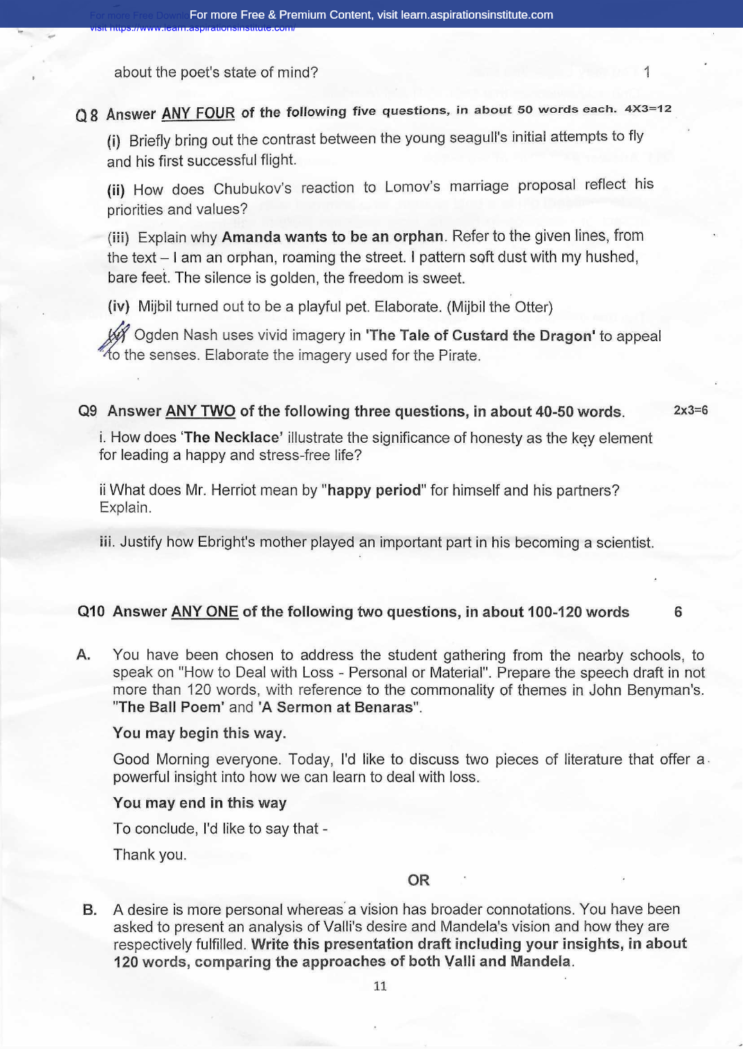 Preview page 11 of 10_Eng_Pre Board 1_BGS School_2025-26