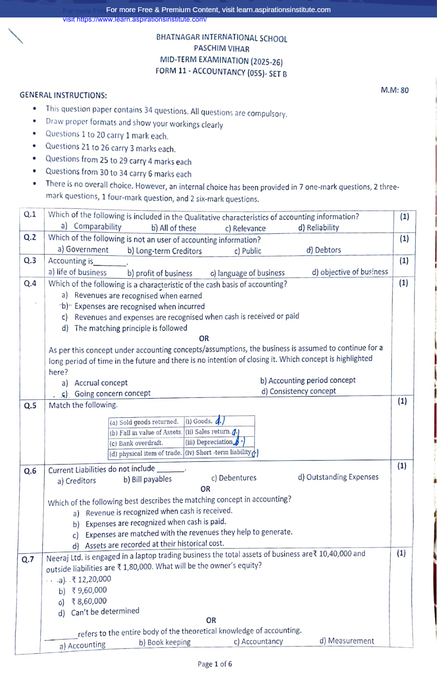 Preview page 1 of 11_Acc_HY Paper_Bhatnagar Intl School_2025-26