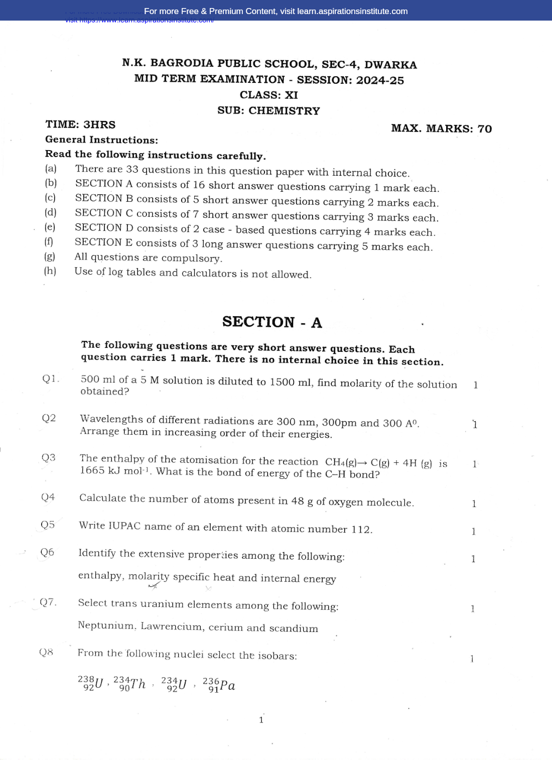Preview page 1 of 11_Chem_HY Paper_N.K. Bagrodia School_2024-25