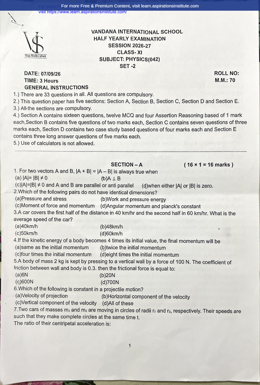 Preview page 1 of 11_Phy_HY Paper_Vandana Intl School_2026-27